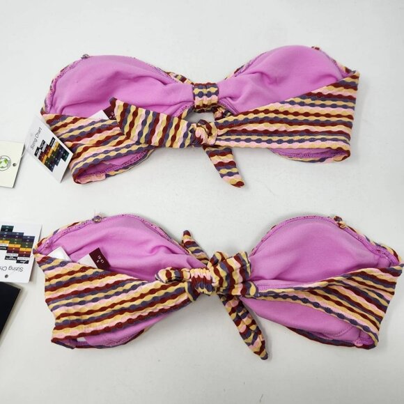 Lot of 2 No Boundaries Bandeau Bikini Top Striped Size Small (3-5) - Picture 6 of 9